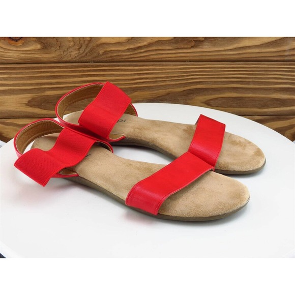 Floopi Size 8 M Women Sandal Ankle Strap Red Synthetic - Picture 4 of 10